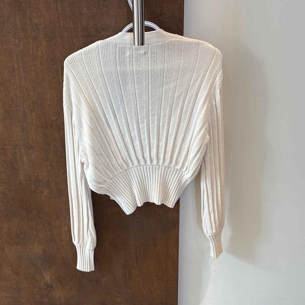 Wilfred Ivory Ribbed Knit Cardigan - Picture 3 of 3